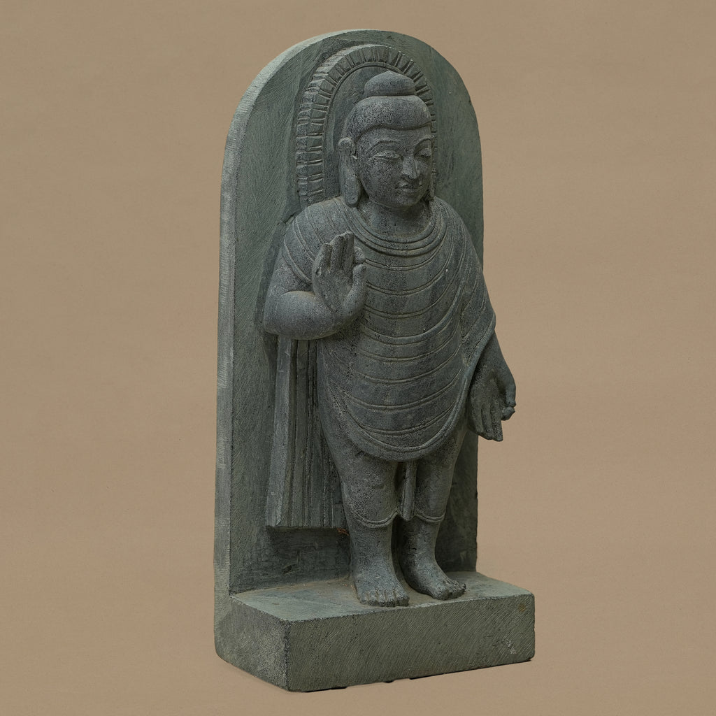 12" Lord Buddha Statue | Handcrafted from Dungarpur Black Stone