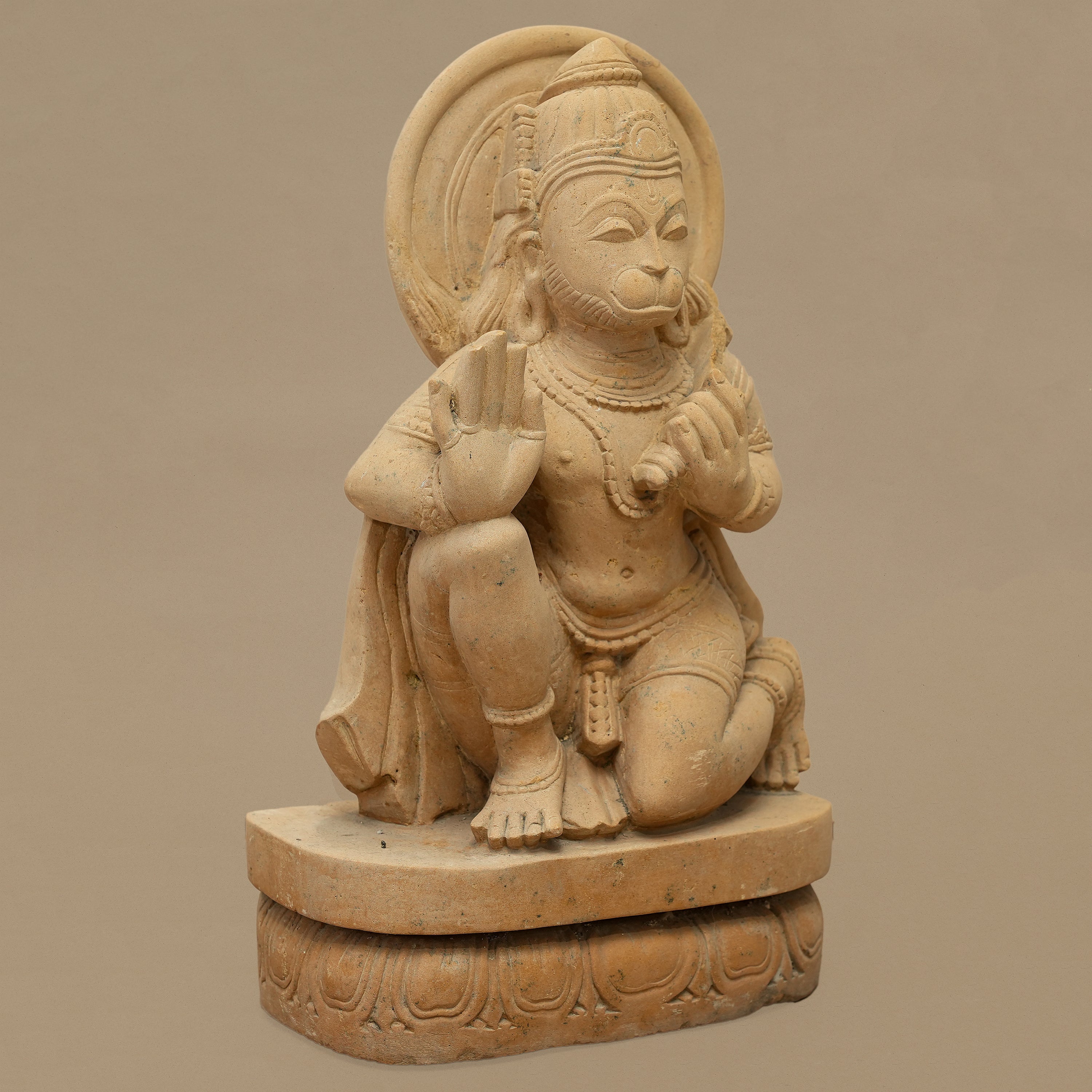 15" Lord Hanuman Statue | Handcrafted from Yellow Sandstone