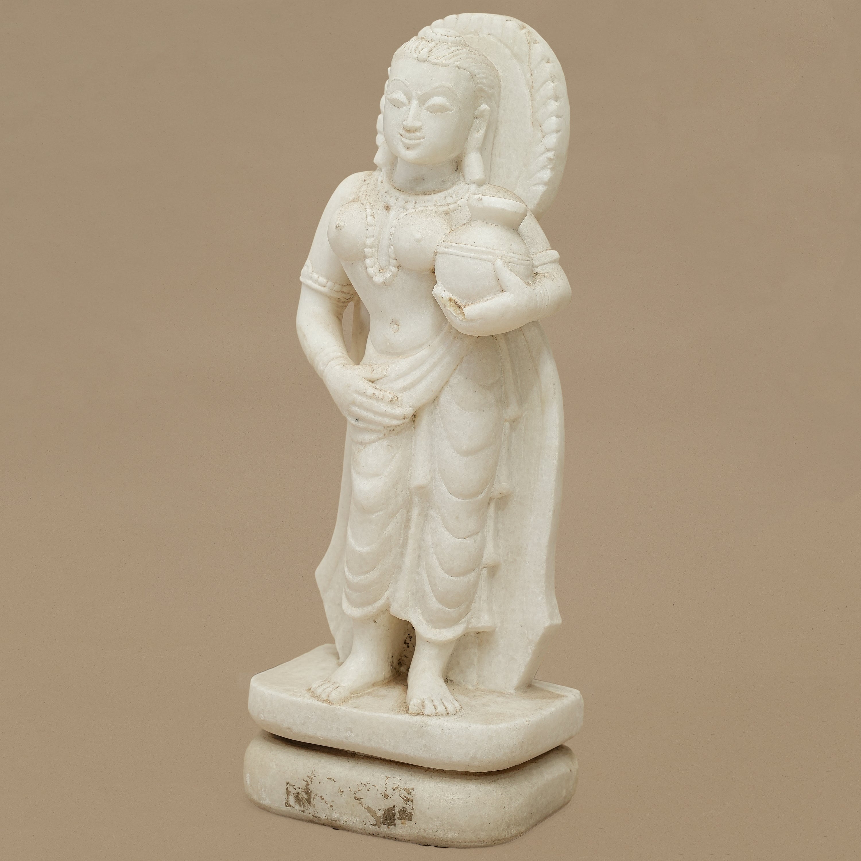 16" Divine Female Statue | Handcrafted from White Marble