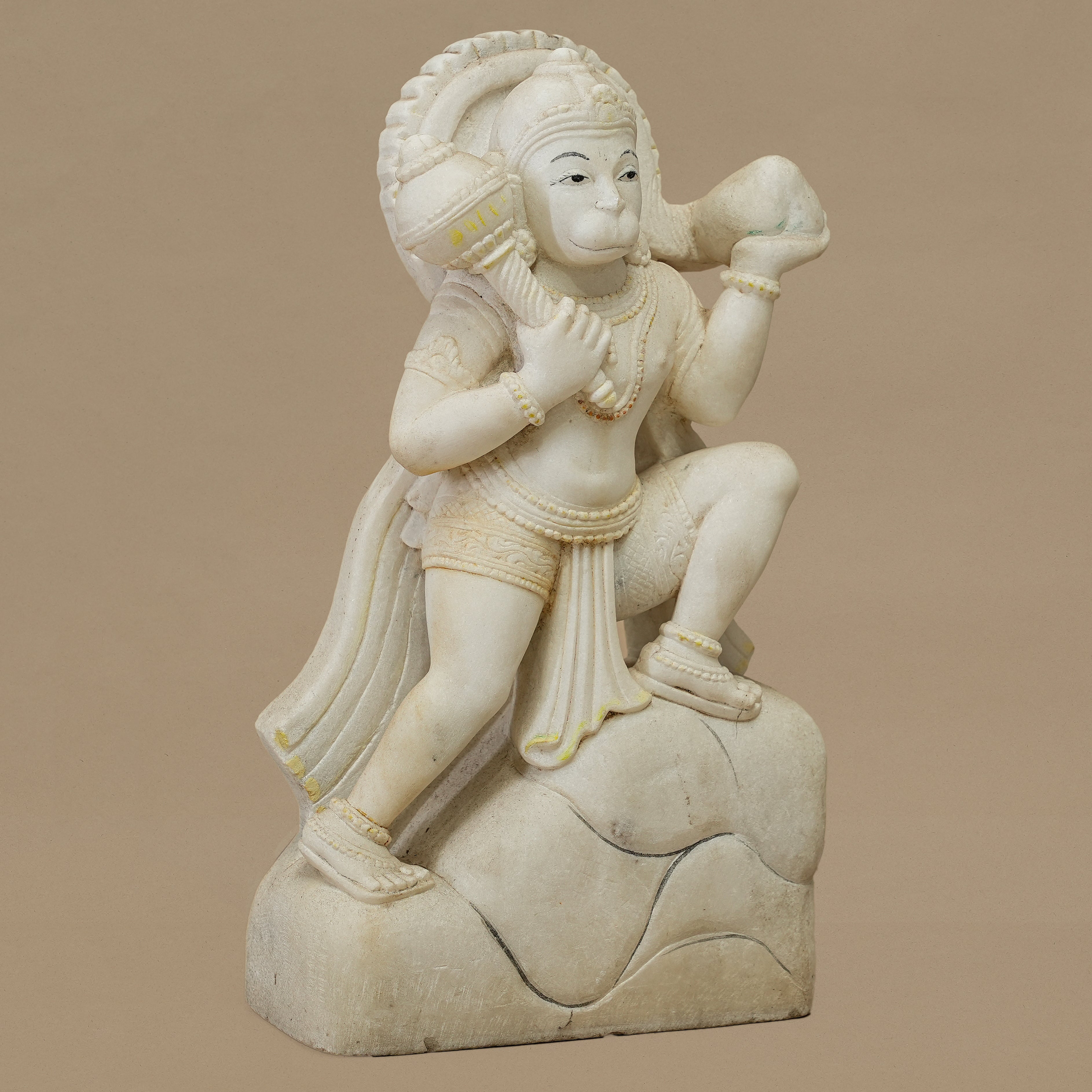 12.5" Lord Hanuman Statue | Handcrafted from White Marble