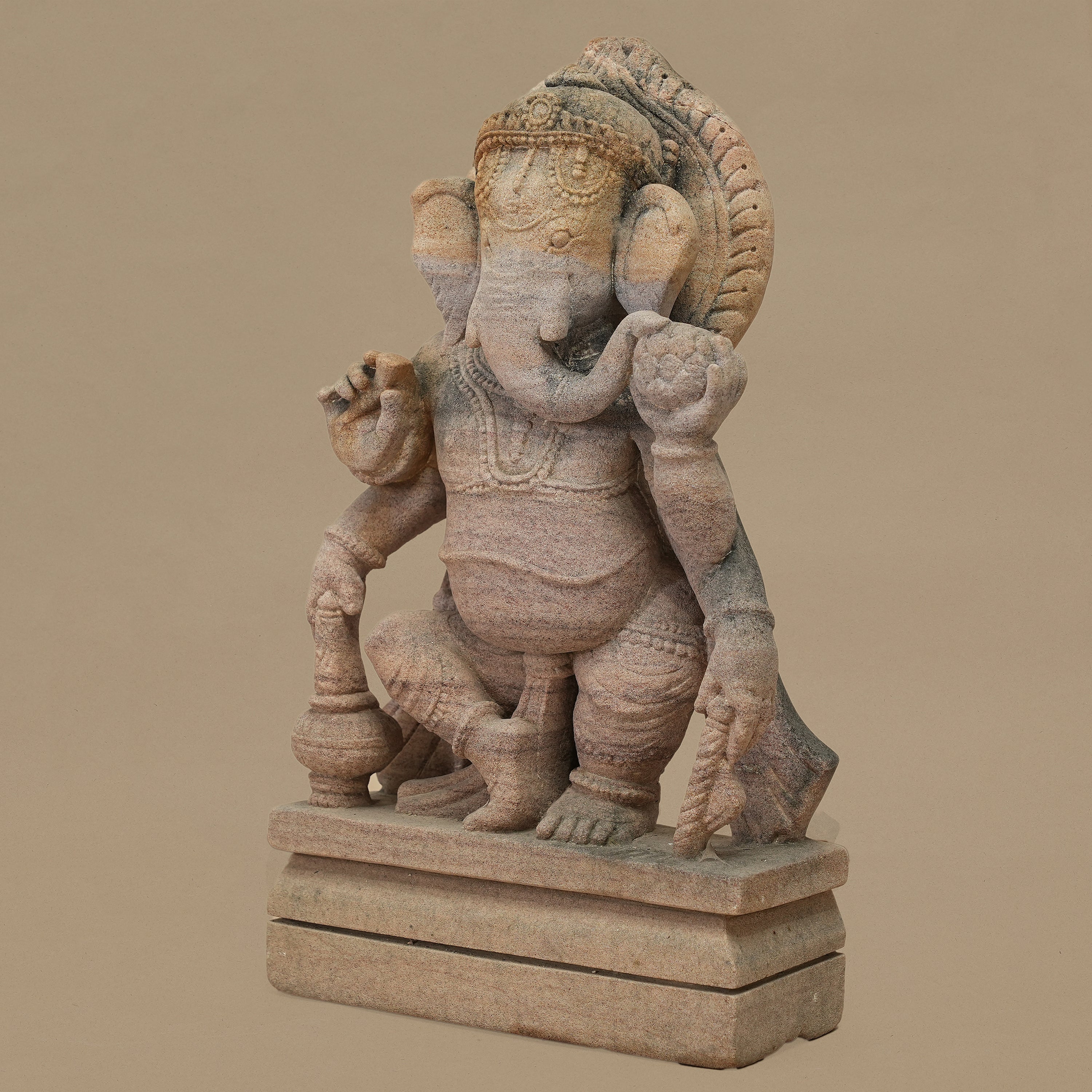12.5" Lord Ganesha Statue | Handcrafted from Yellow Sandstone