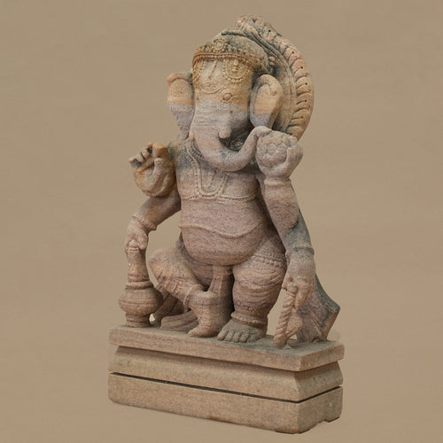 12.5" Lord Ganesha Statue | Handcrafted from Yellow Sandstone