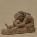 14" Mother-Child Statue | Handcrafted from Yellow Sandstone