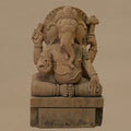 12" Sitting Lord Ganesha Statue | Handcrafted from Yellow Sandstone