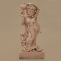 22" Graceful Female Statue | Handcrafted from Pink Sandstone