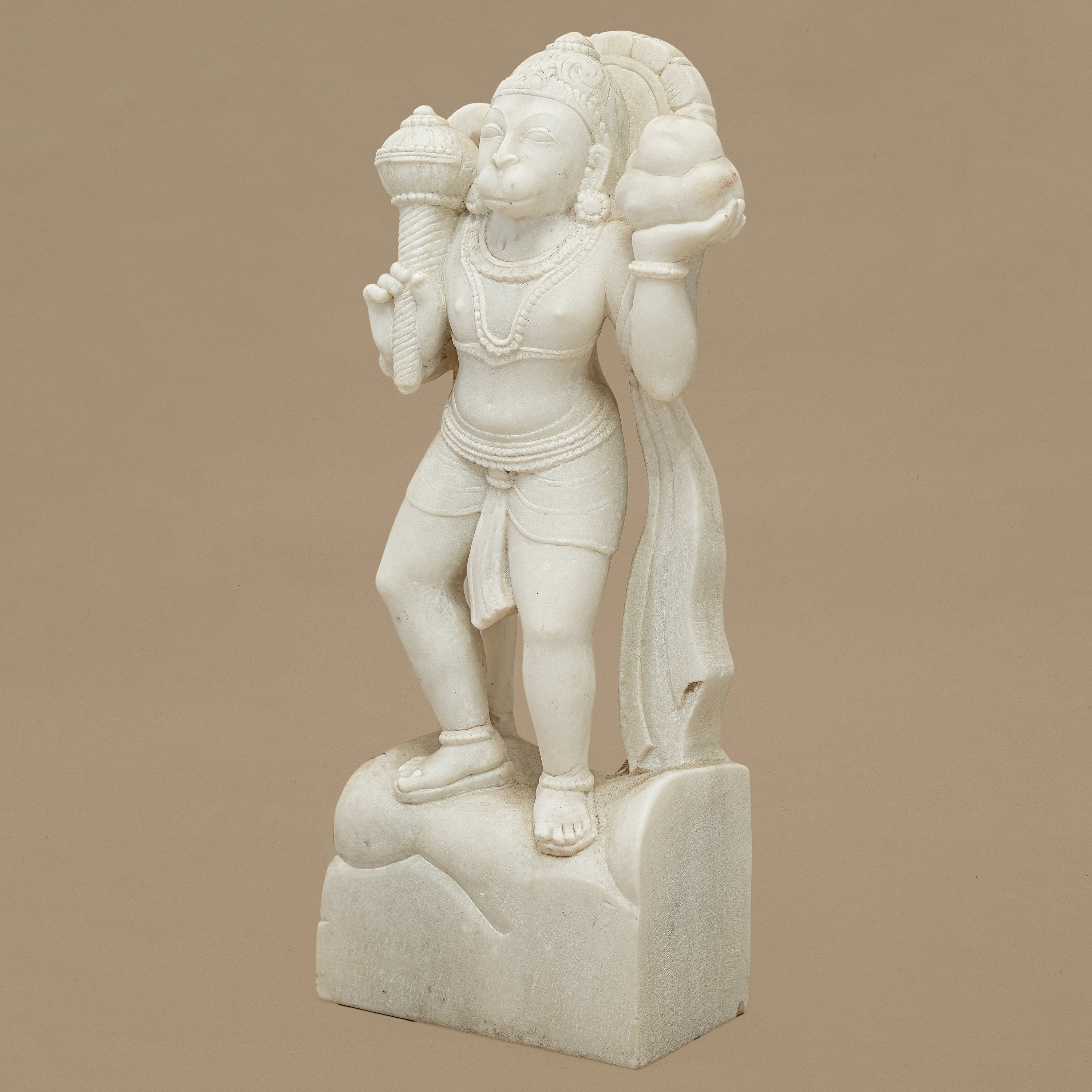15" Lord Hanuman Statue | Handcrafted from White Marble