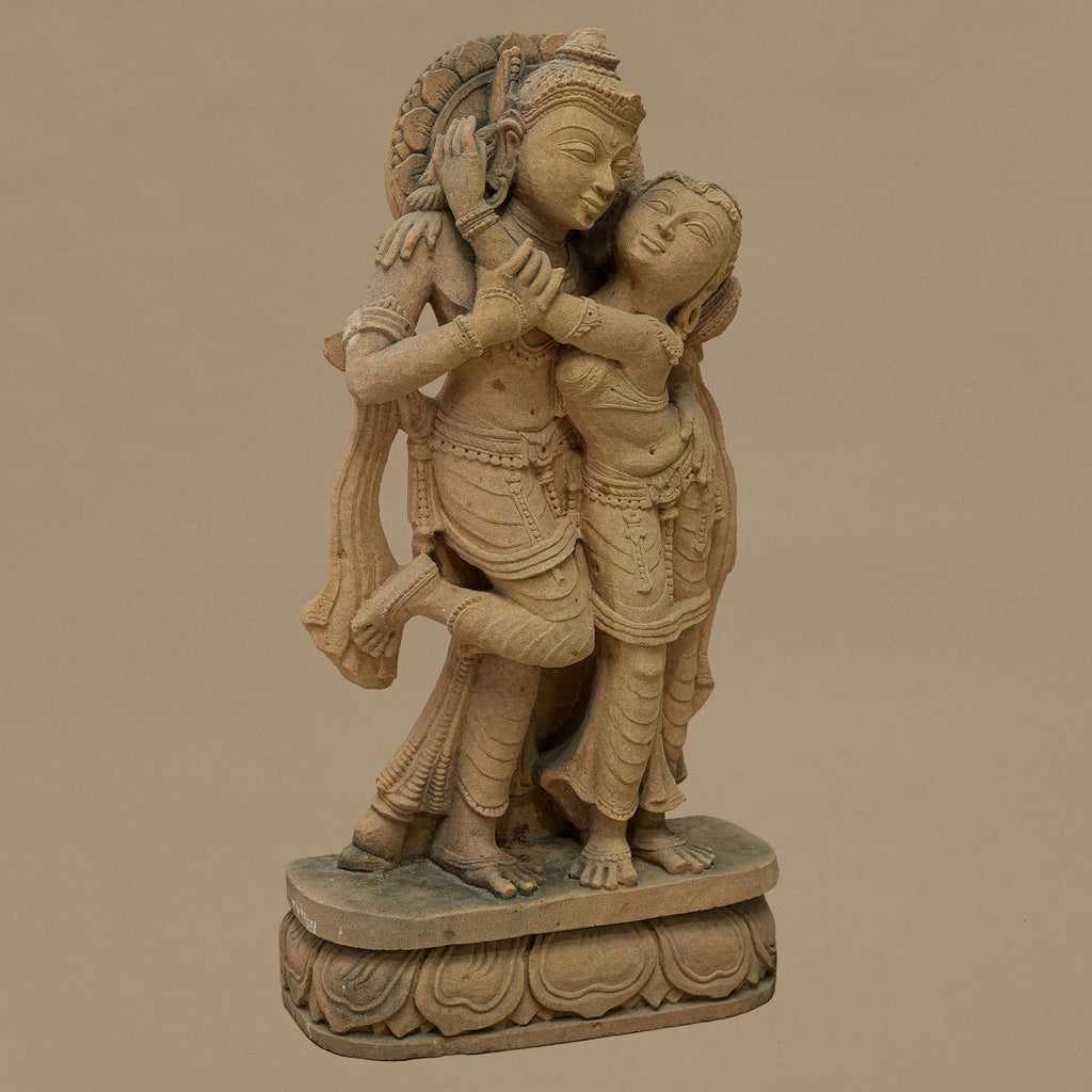 23" Divine Couple Statue | Handcrafted from Yellow Sandstone