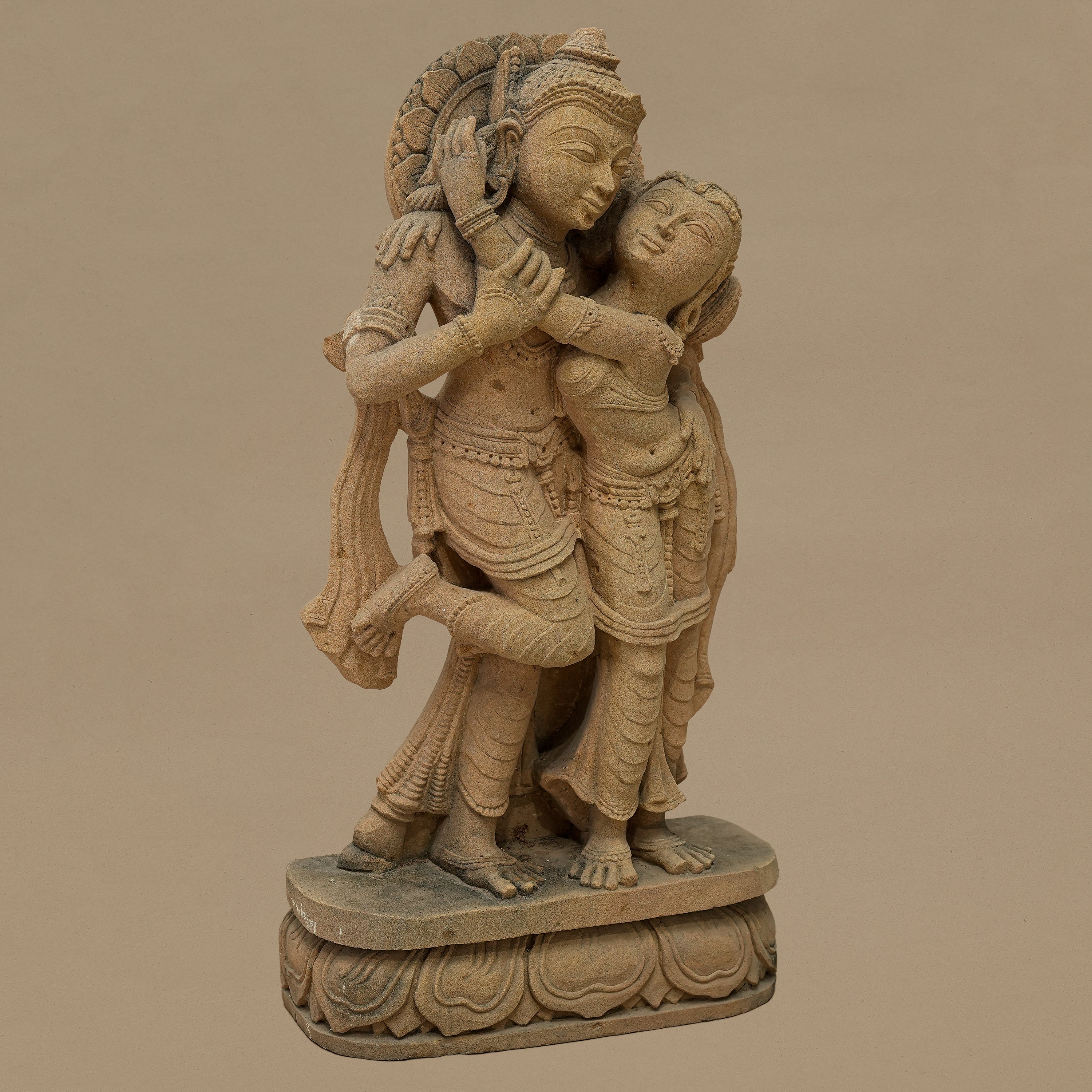 23" Divine Couple Statue | Handcrafted from Yellow Sandstone