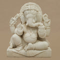 15" Lord Ganesha Statue | Handcrafted from White Marble