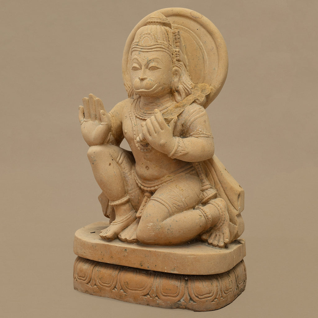 15" Lord Hanuman Statue | Handcrafted from Yellow Sandstone