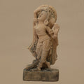 12" Elegant Female Statue | Handcrafted from Yellow Sandstone