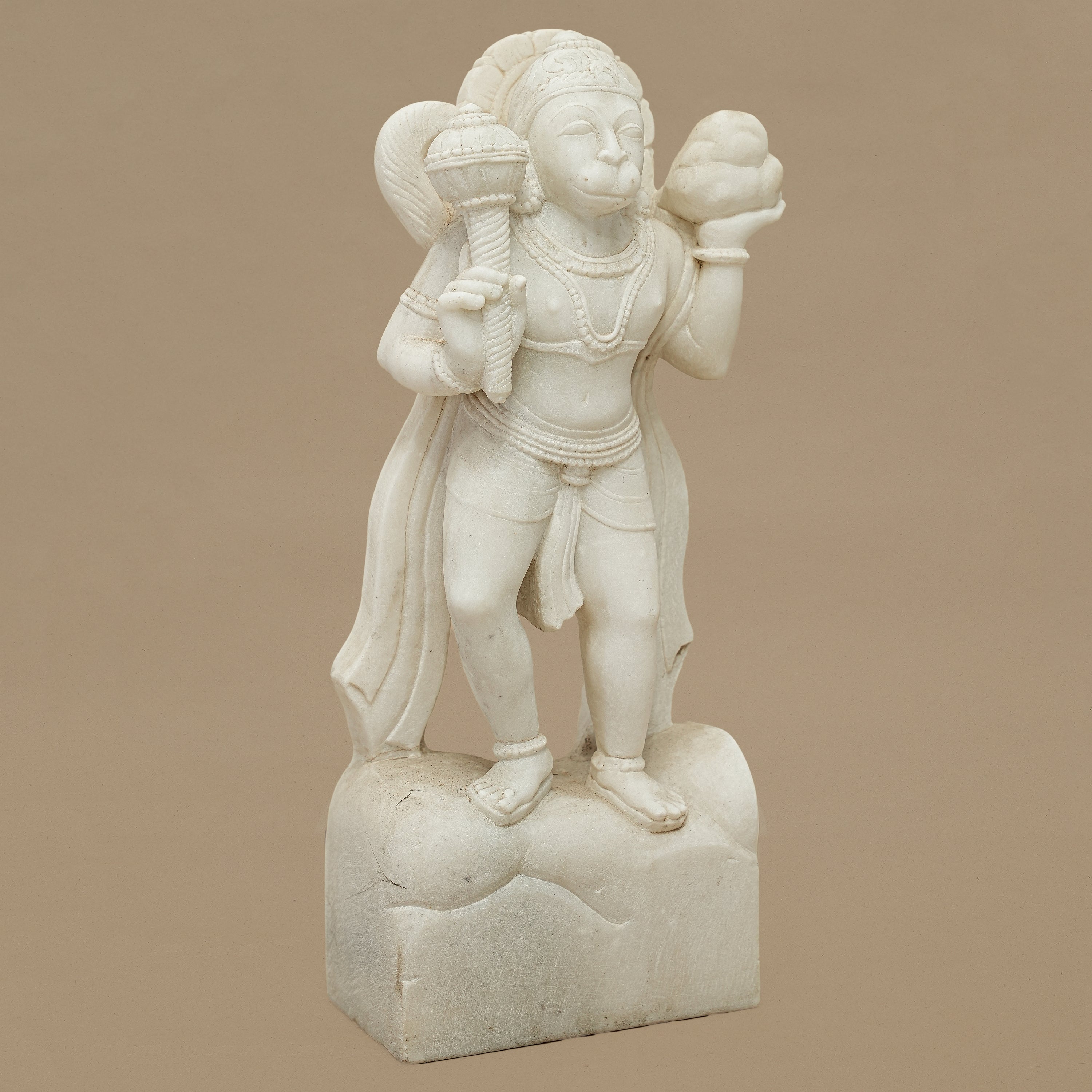 15" Lord Hanuman Statue | Handcrafted from White Marble
