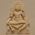 18" Lord Vishnu Statue | Handcrafted from Yellow Sandstone