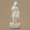 12" Graceful Female Statue | Handcrafted from White Marble
