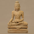 14" Lord Buddha Statue | Handcrafted from Yellow Sandstone
