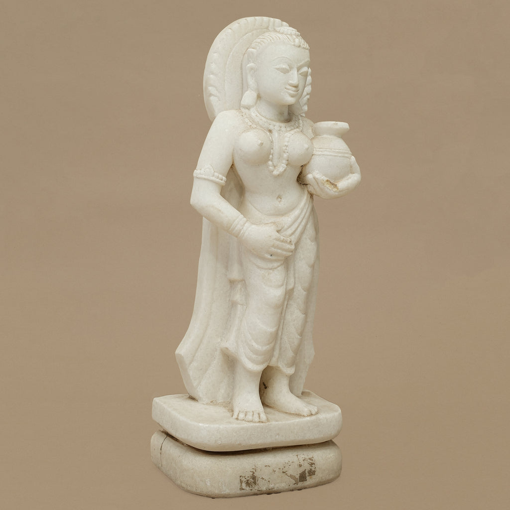 16" Divine Female Statue | Handcrafted from White Marble