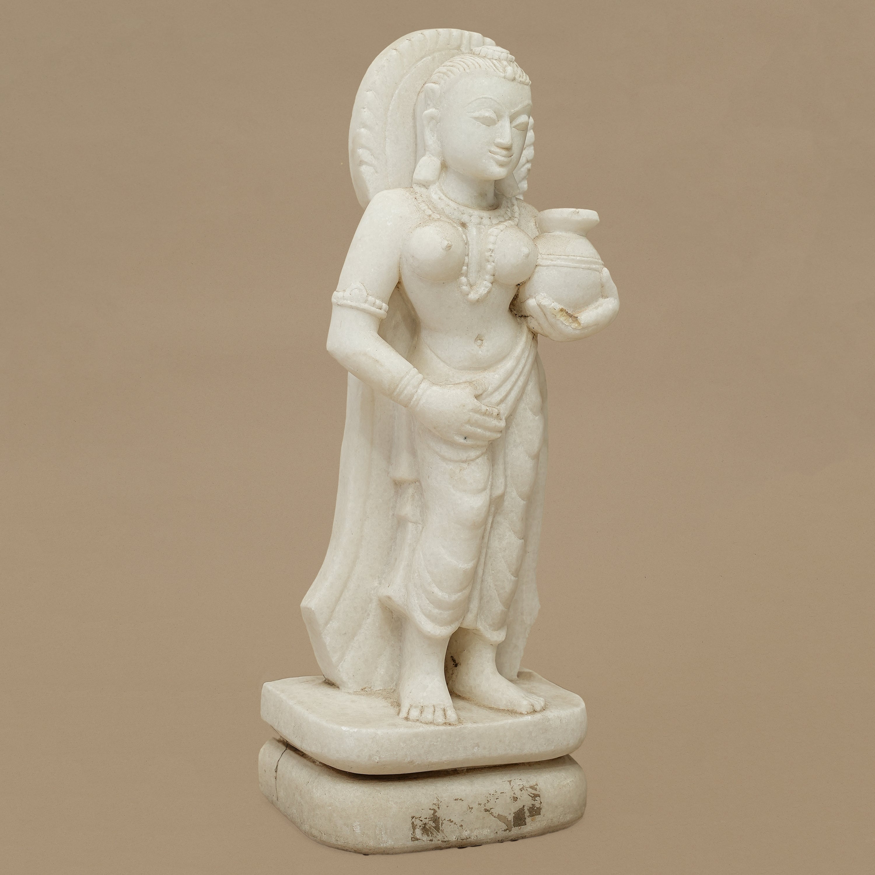 16" Divine Female Statue | Handcrafted from White Marble