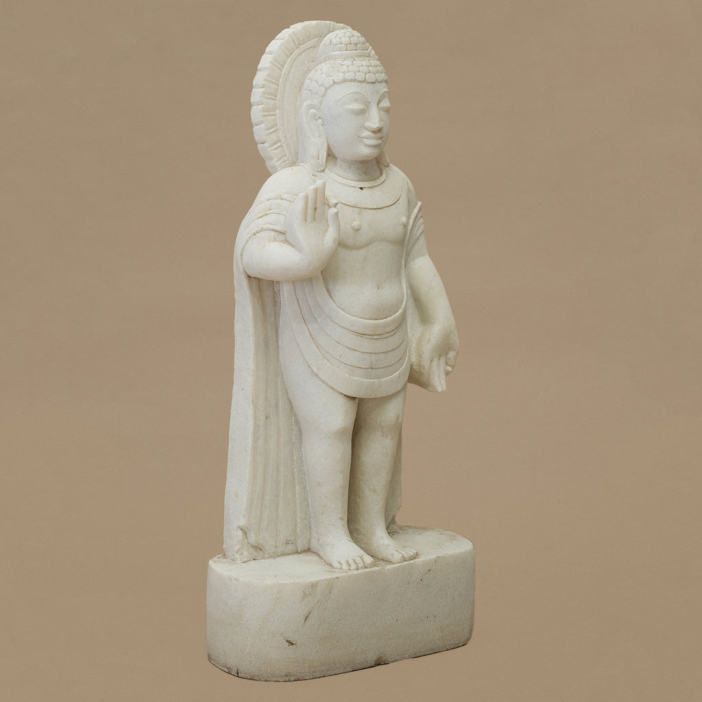 15" Lord Buddha Statue | Handcrafted from White Marble