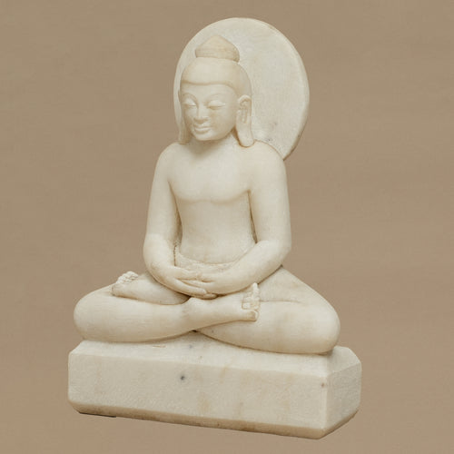 09" Meditative Lord Buddha Statue | Handcrafted from White Marble