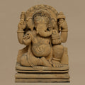 18" Lord Ganesha Statue | Handcrafted from Yellow Sandstone