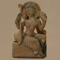 14.5" Female Musician Statue | Handcrafted from Yellow Sandstone