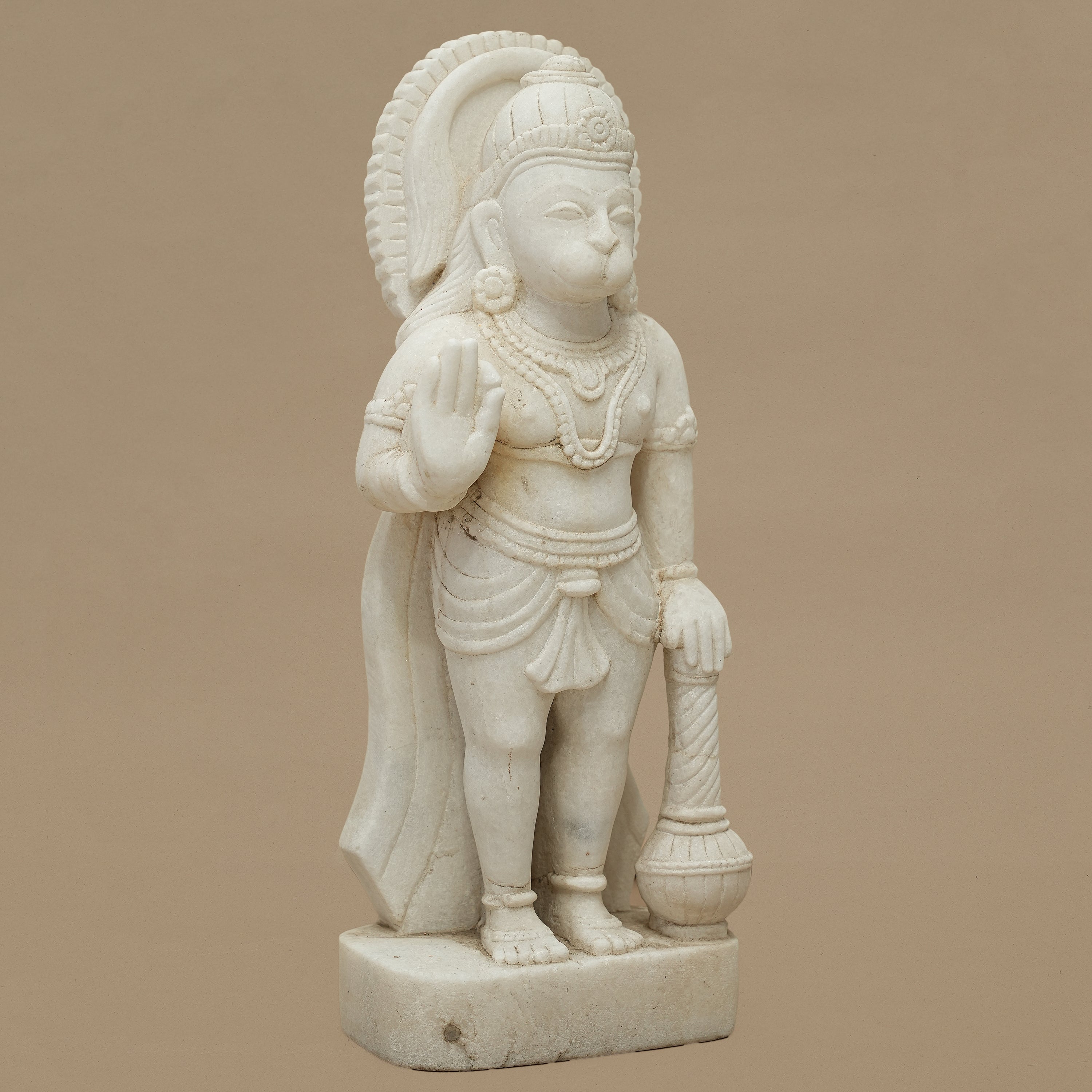 15" Lord Hanuman Statue | Handcrafted from White Marble