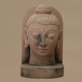 10" Lord Buddha Head | Handcrafted from Pink Sandstone