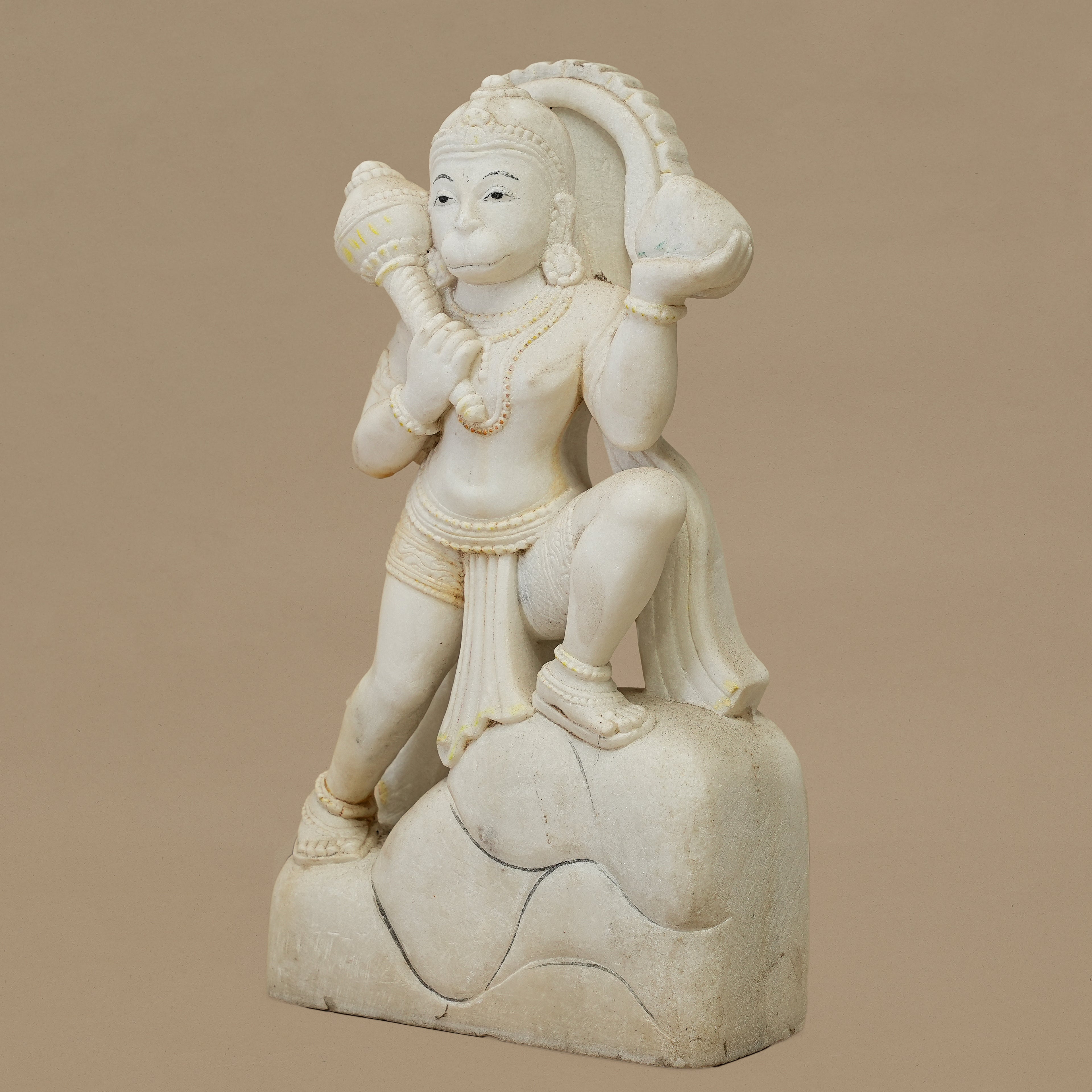 12.5" Lord Hanuman Statue | Handcrafted from White Marble