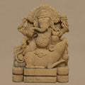 18" Lord Ganesha Statue | Handcrafted from Yellow Sandstone