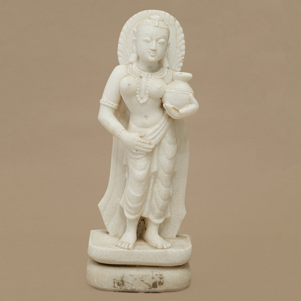 16" Divine Female Statue | Handcrafted from White Marble