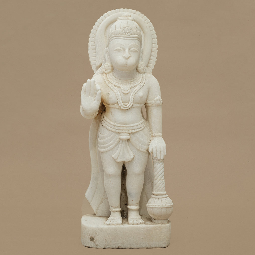 15" Lord Hanuman Statue | Handcrafted from White Marble