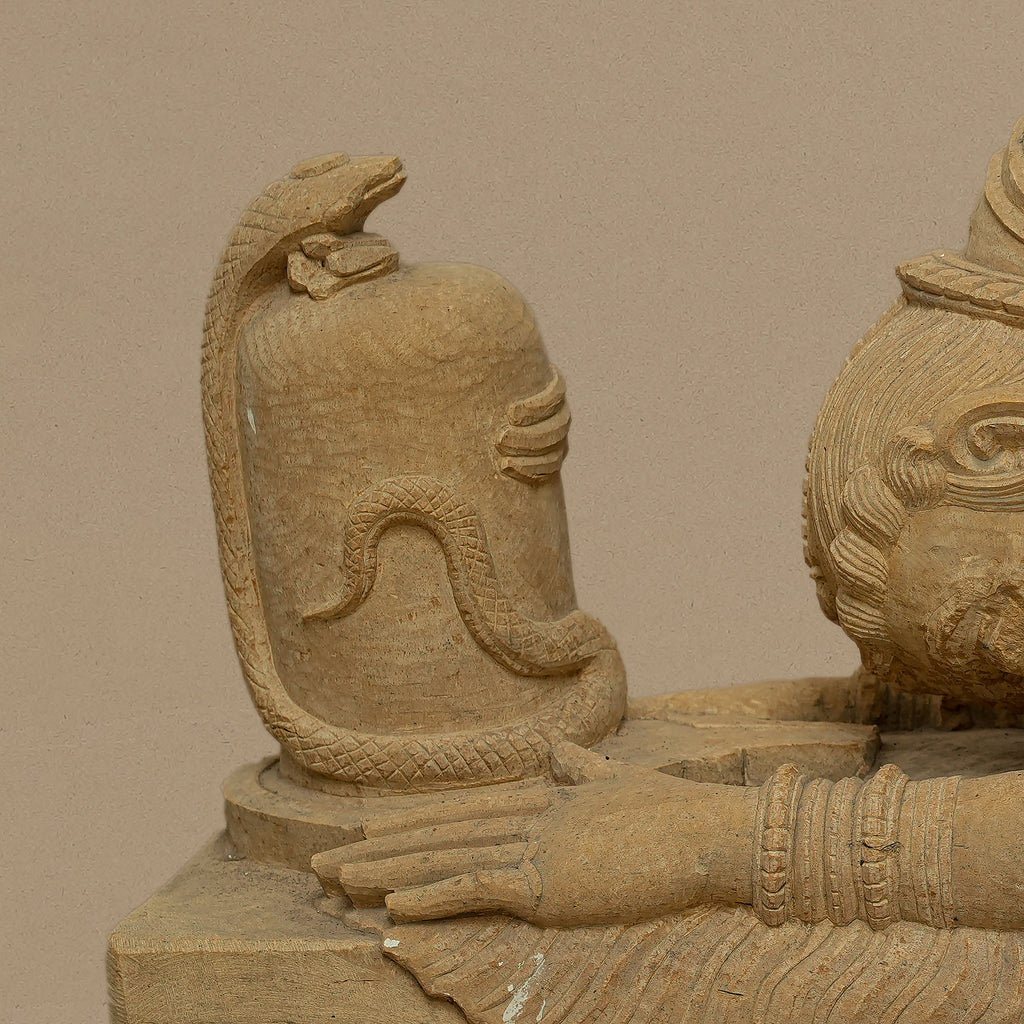 24" Devoted Female Statue | Handcrafted from Yellow Sandstone