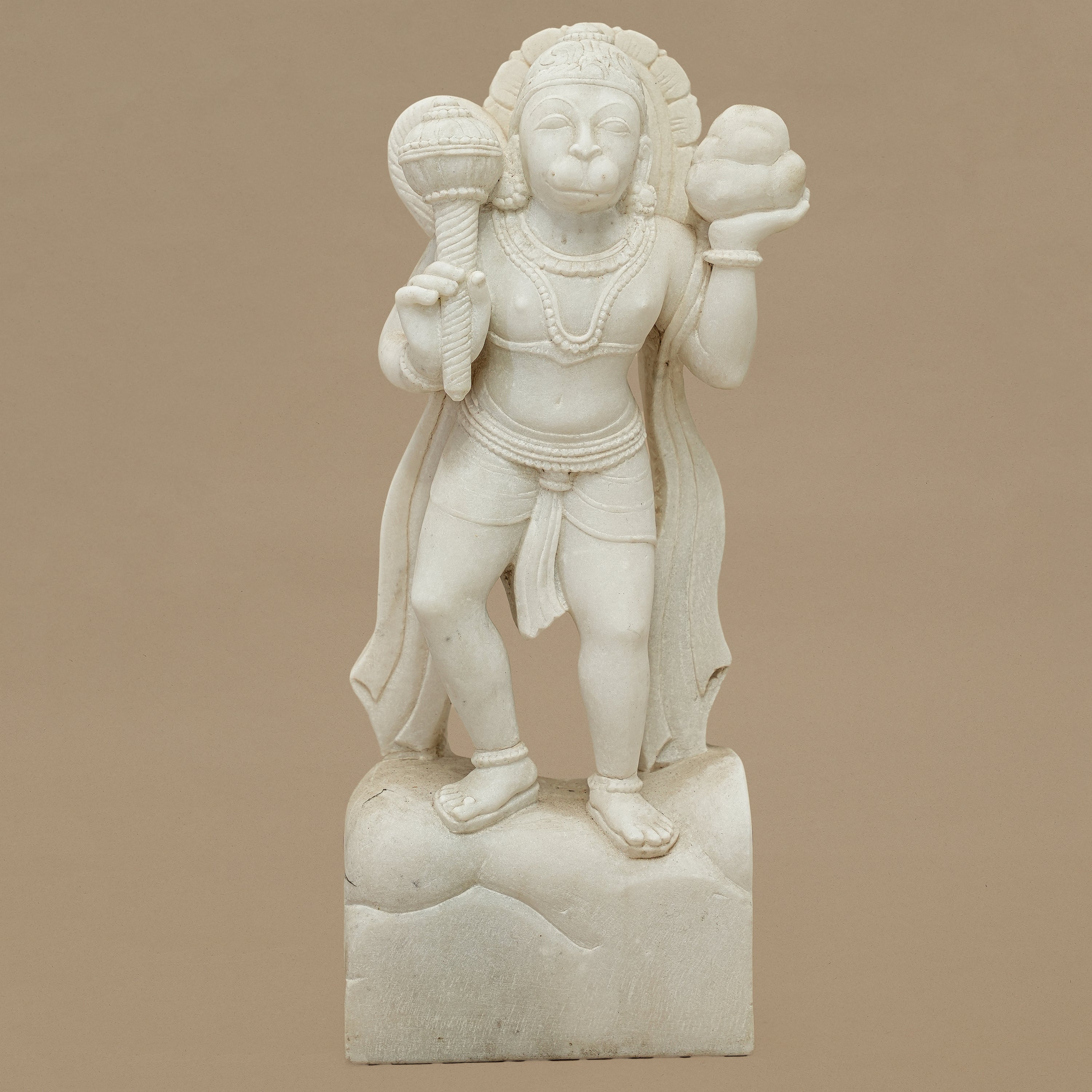 15" Lord Hanuman Statue | Handcrafted from White Marble
