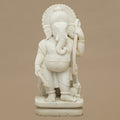 15" Lord Ganesha Statue | Handcrafted from White Marble