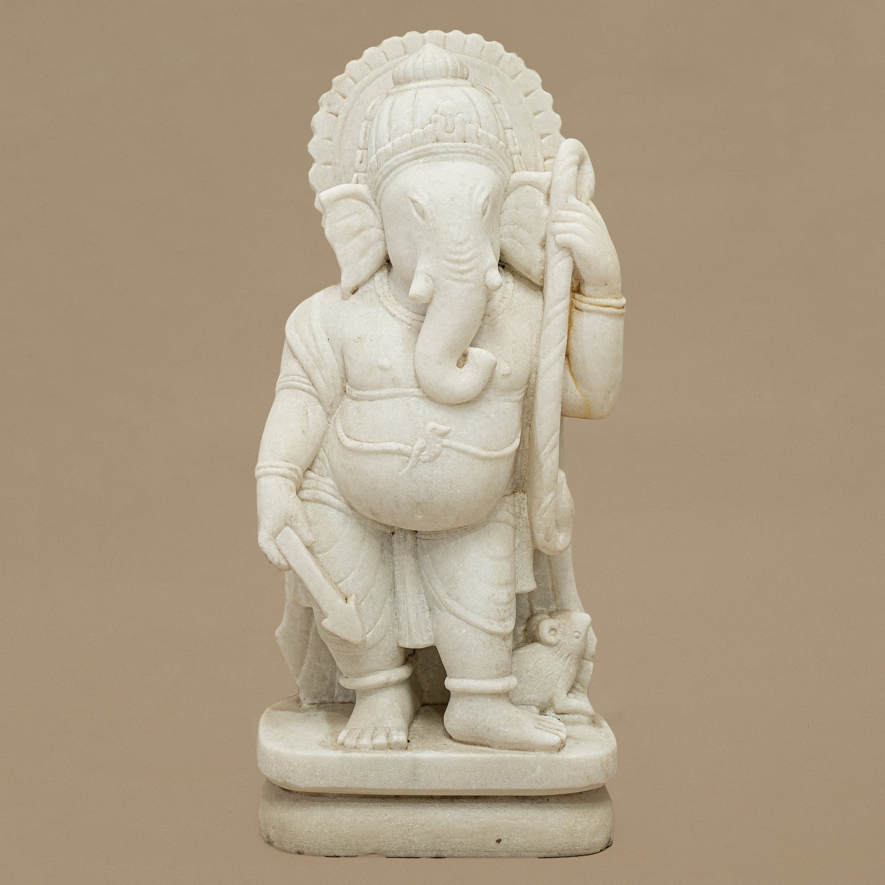 15" Lord Ganesha Statue | Handcrafted from White Marble
