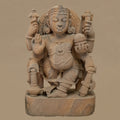 17.5" Six-Armed Male Deity Statue | Handcrafted from Pink Sandstone