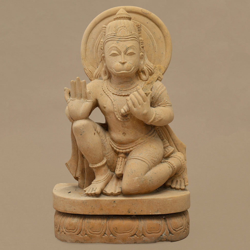 15" Lord Hanuman Statue | Handcrafted from Yellow Sandstone