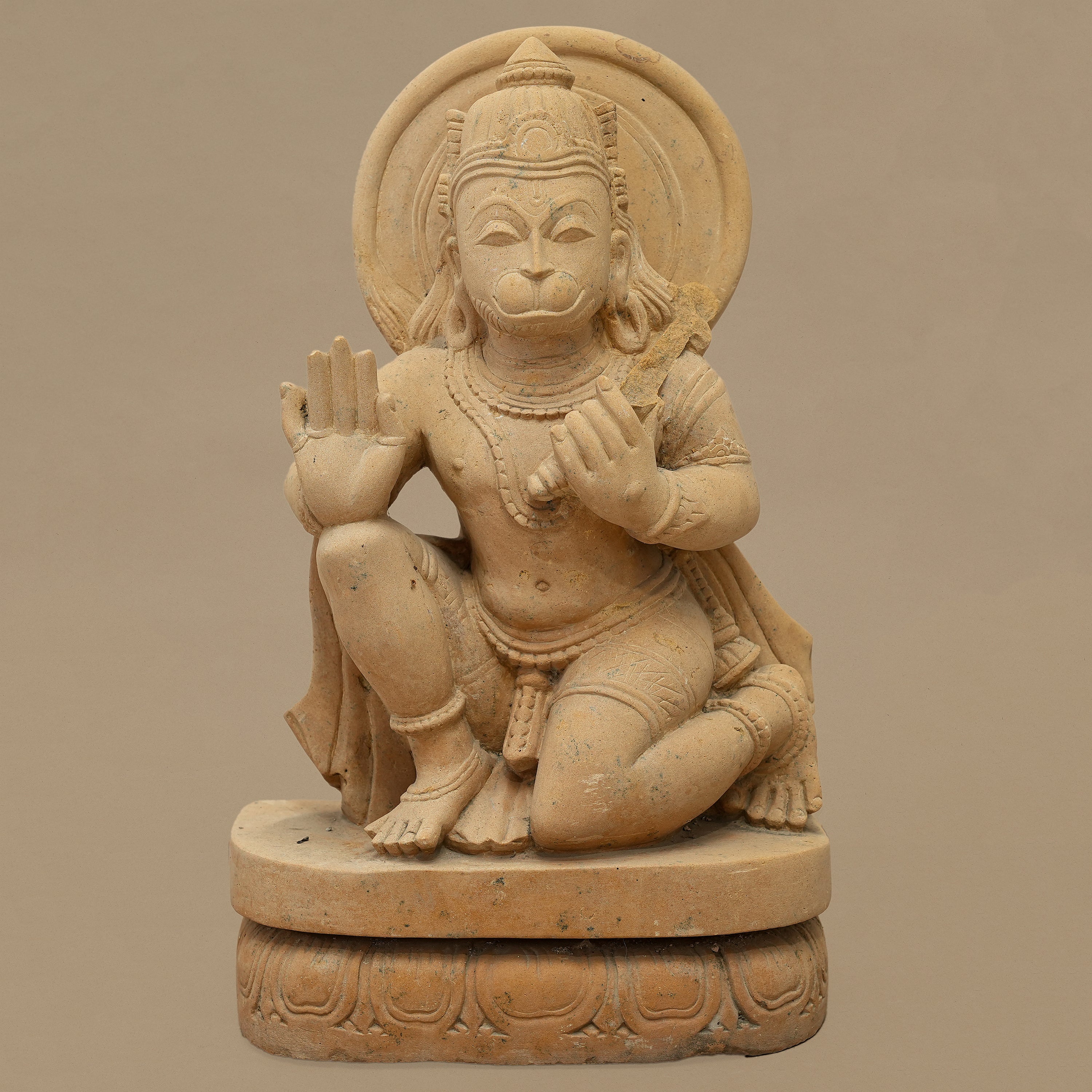15" Lord Hanuman Statue | Handcrafted from Yellow Sandstone