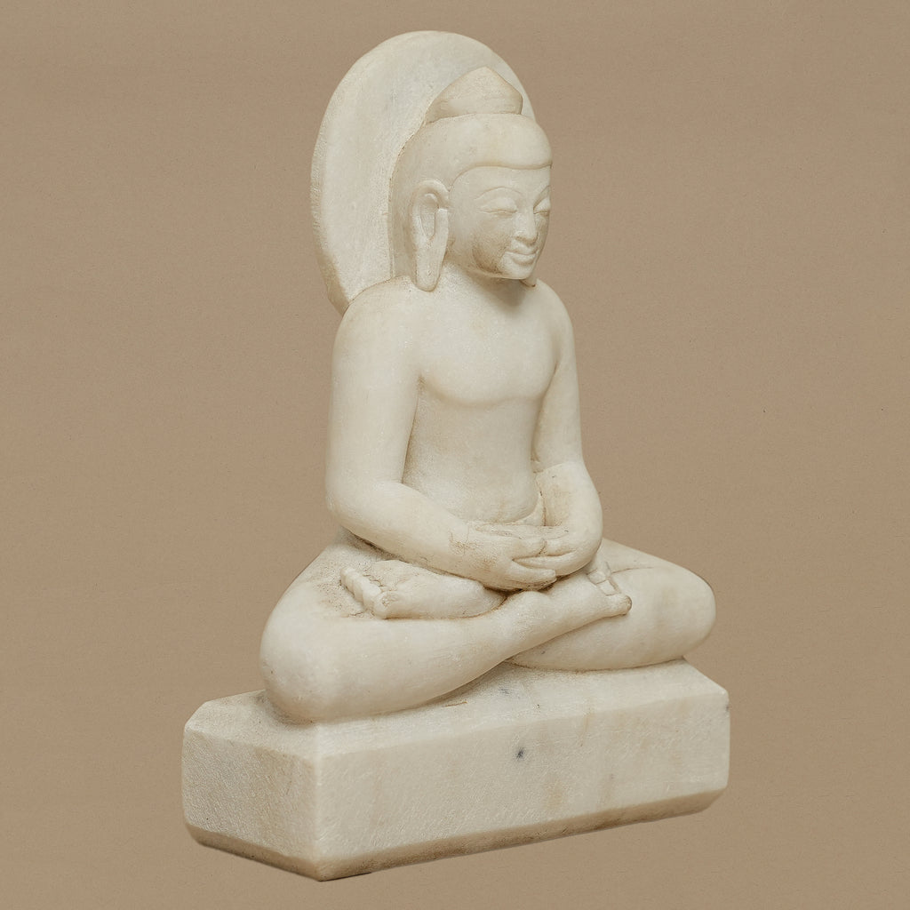 09" Meditative Lord Buddha Statue | Handcrafted from White Marble