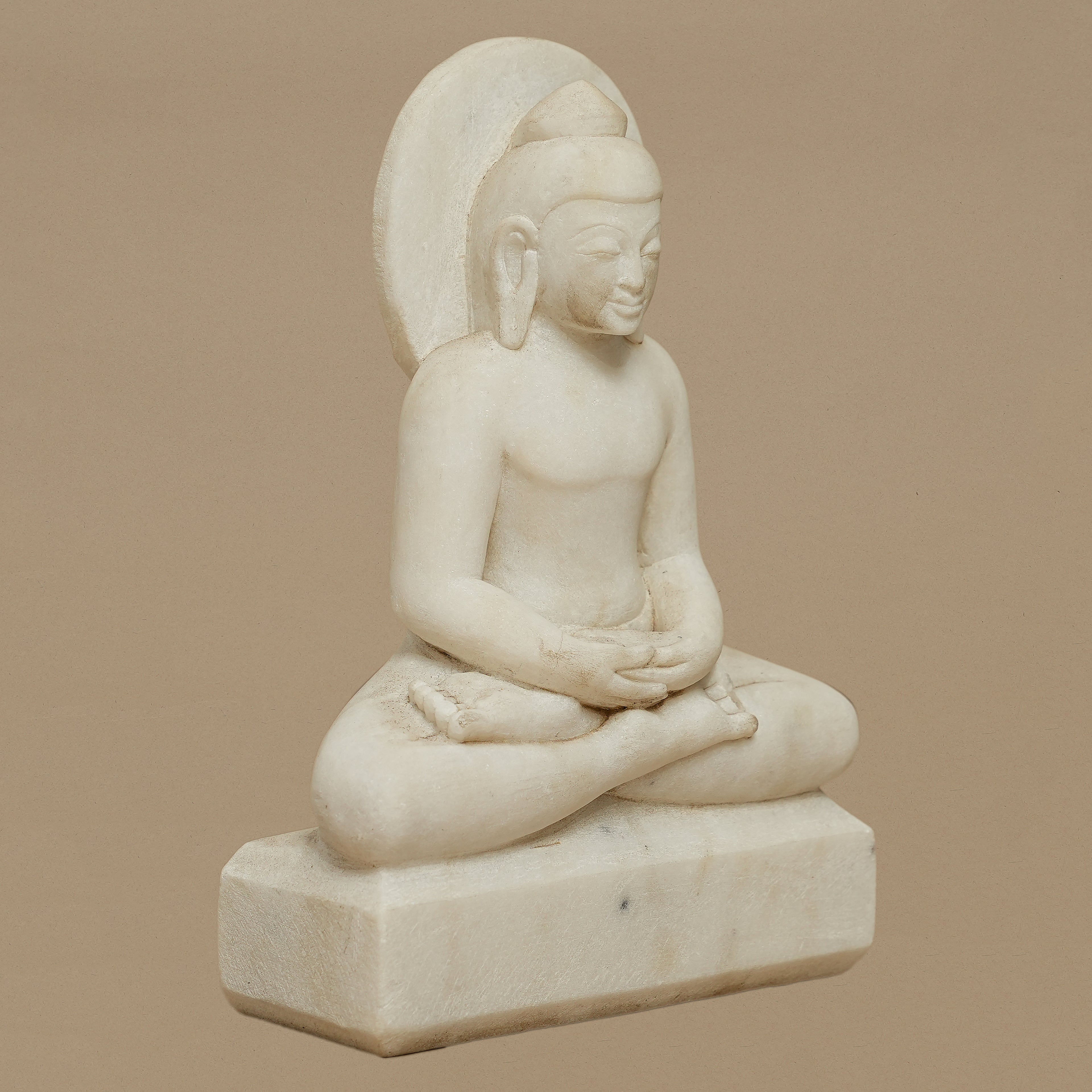 09" Meditative Lord Buddha Statue | Handcrafted from White Marble
