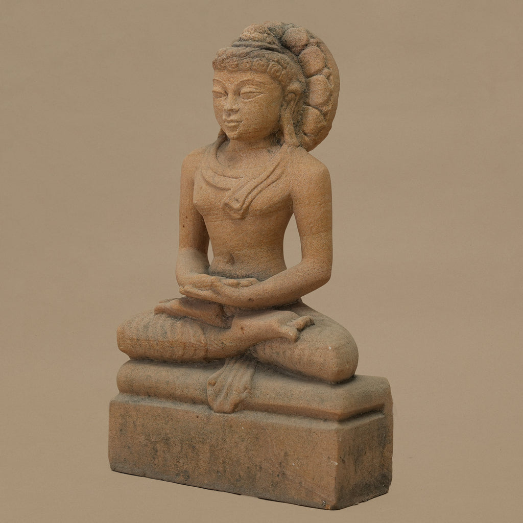 11.5" Lord Buddha Statue | Handcrafted from Yellow Sandstone