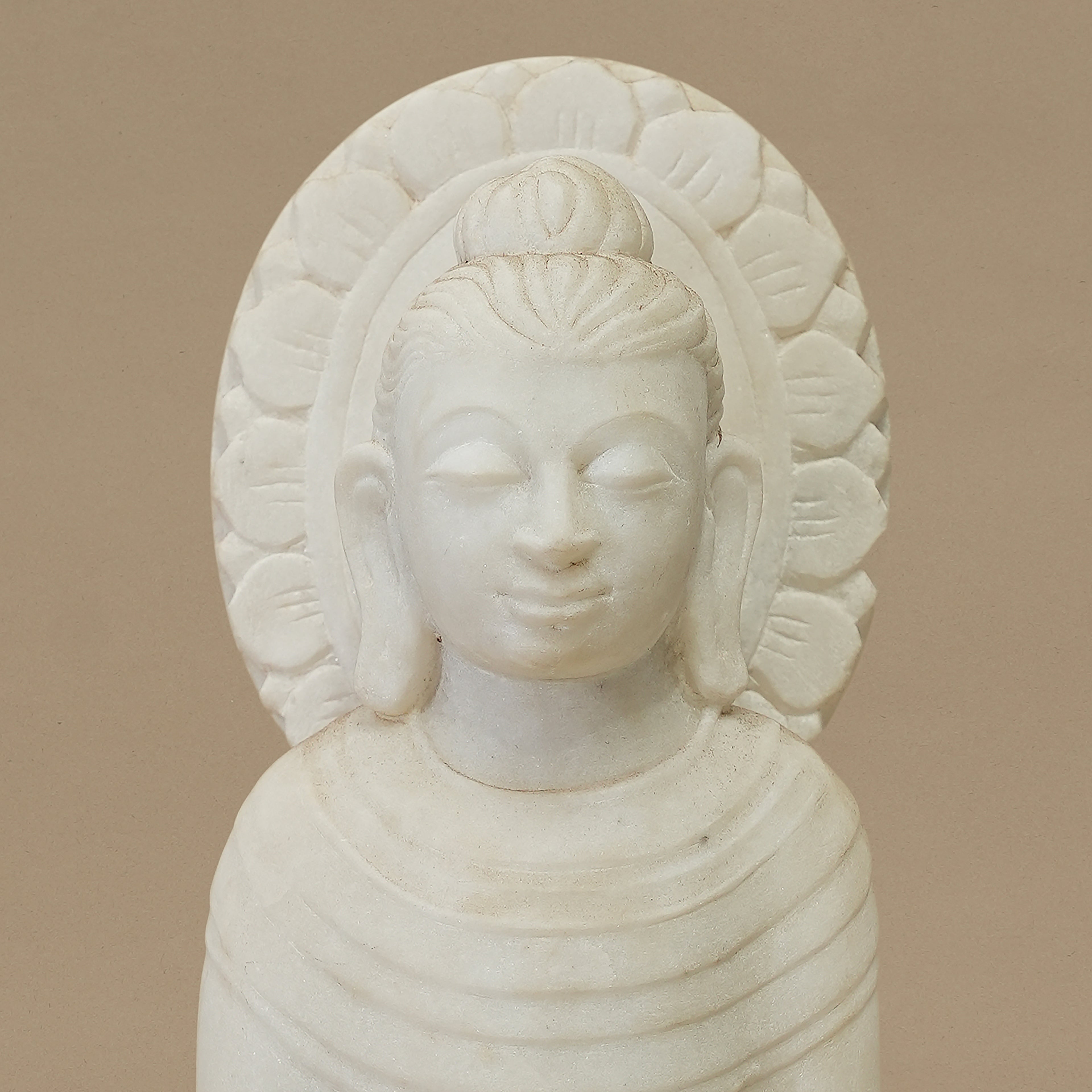 15" Standing Lord Buddha Statue | Handcrafted from White Marble