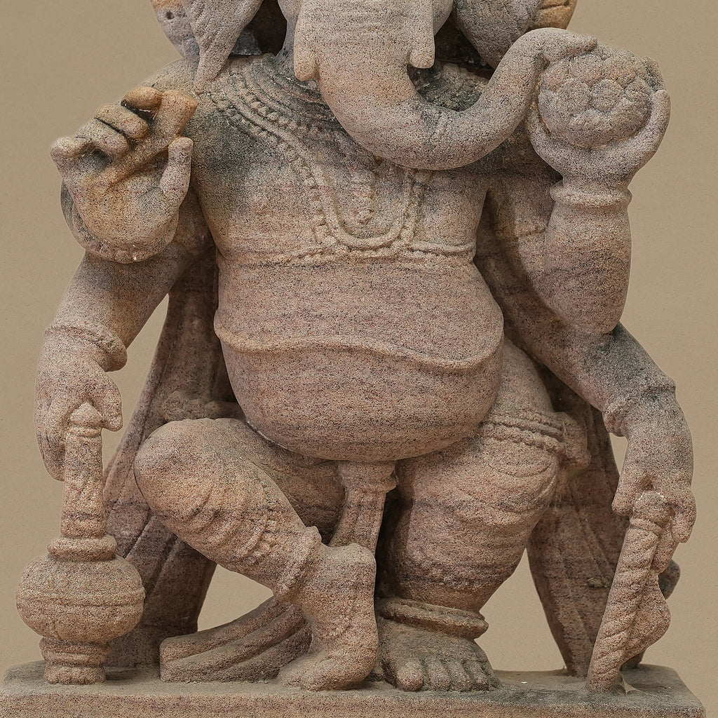 12.5" Lord Ganesha Statue | Handcrafted from Yellow Sandstone