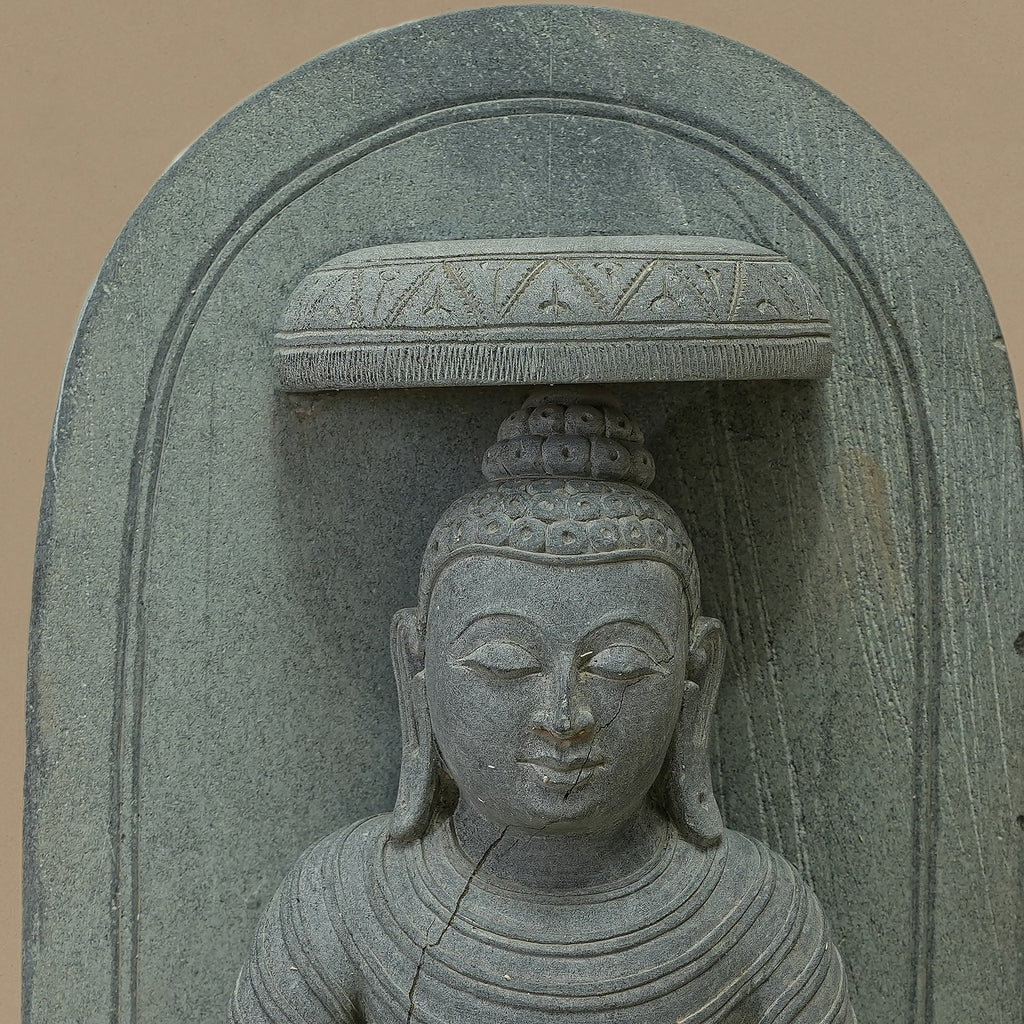 14" Lord Buddha Statue | Handcrafted from Dungarpur Black Stone