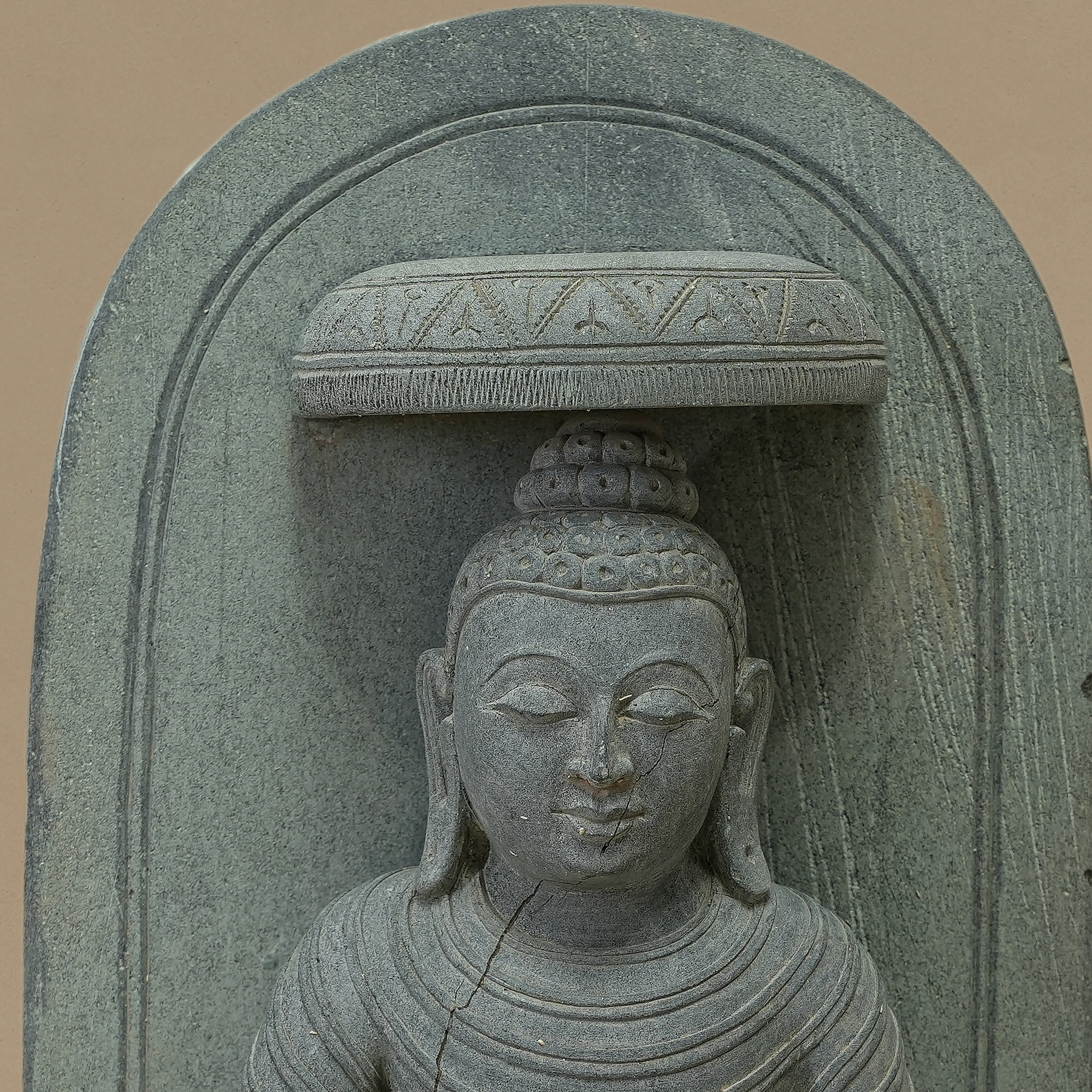 14" Lord Buddha Statue | Handcrafted from Dungarpur Black Stone