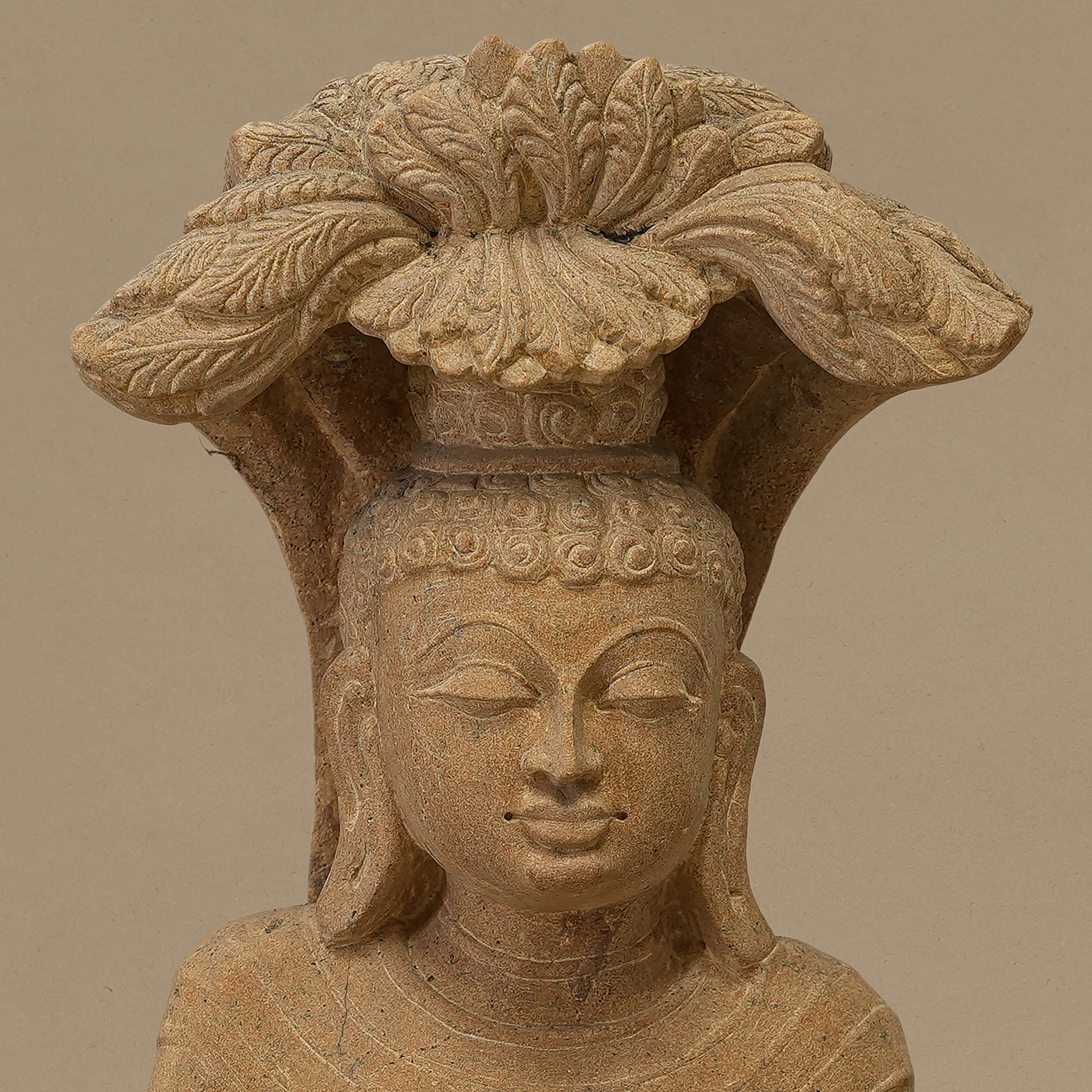 12" Lord Buddha Statue | Handcrafted from Yellow Sandstone