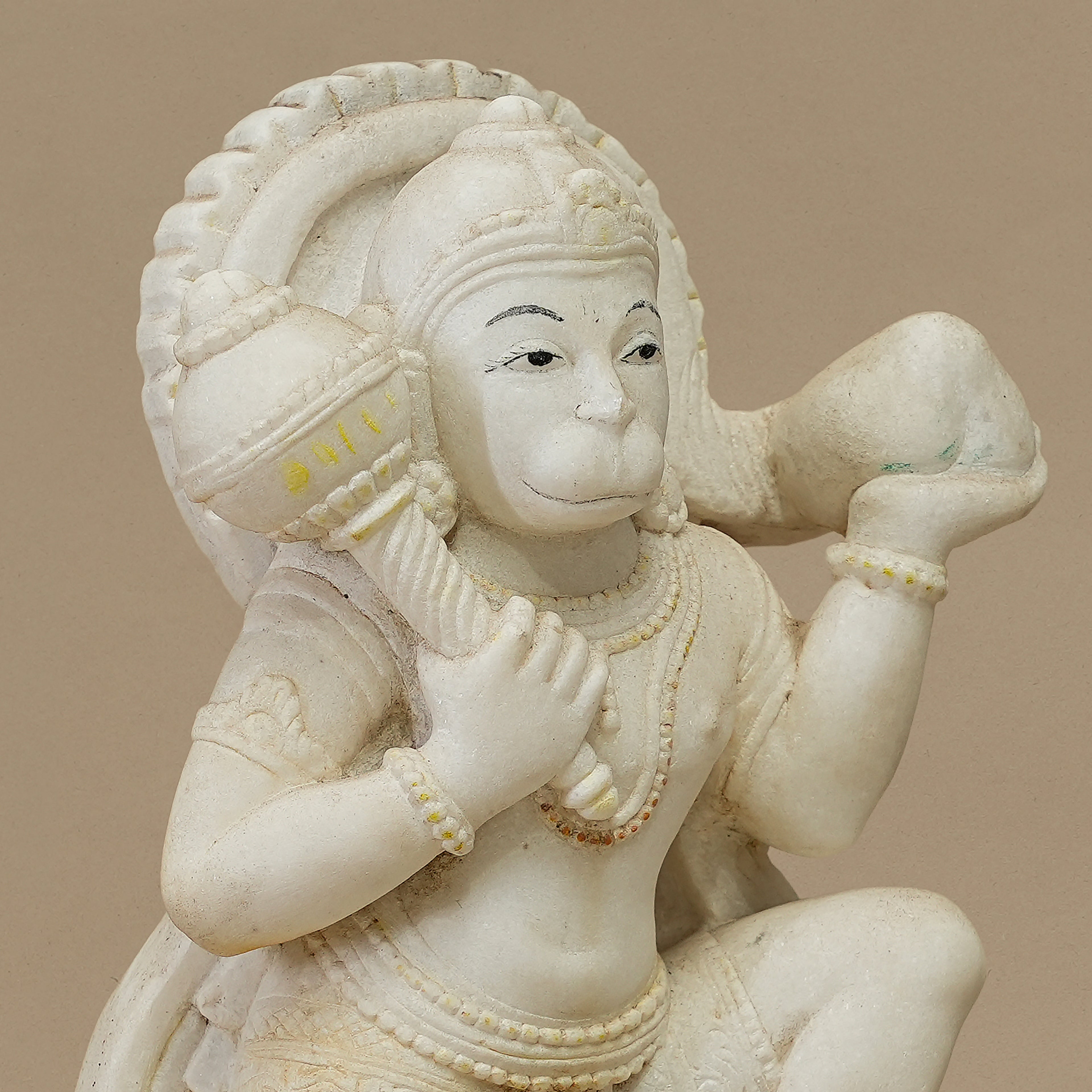 12.5" Lord Hanuman Statue | Handcrafted from White Marble