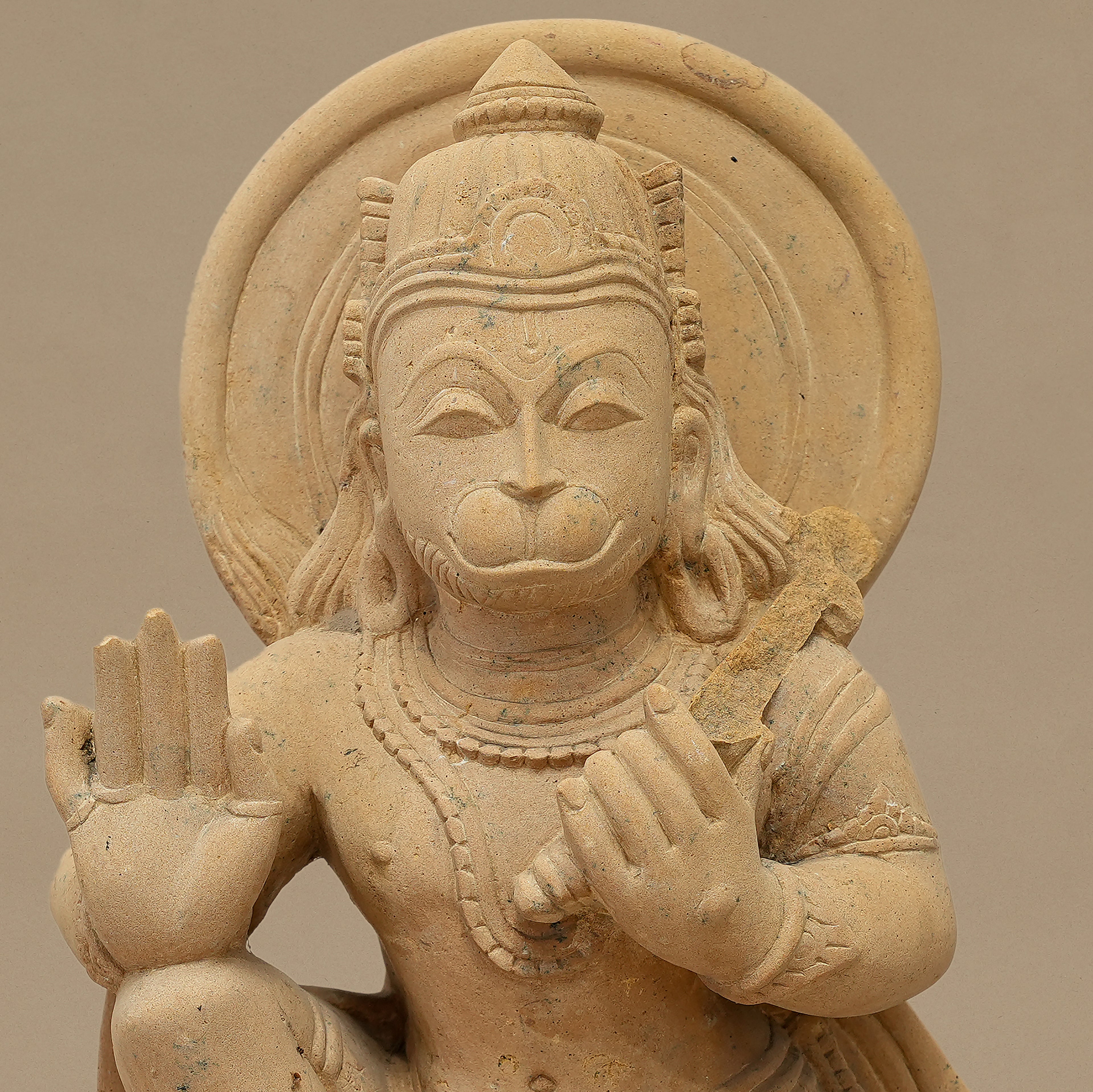 15" Lord Hanuman Statue | Handcrafted from Yellow Sandstone