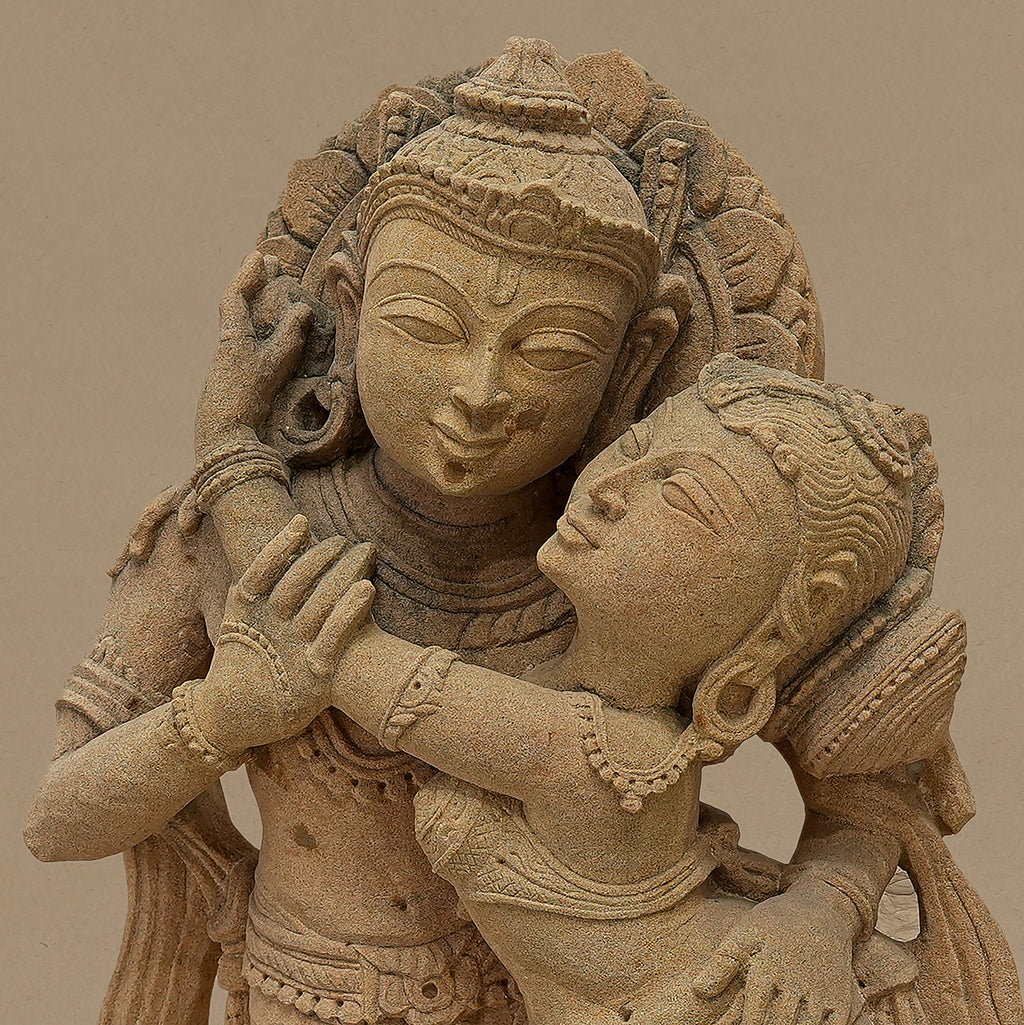 23" Divine Couple Statue | Handcrafted from Yellow Sandstone