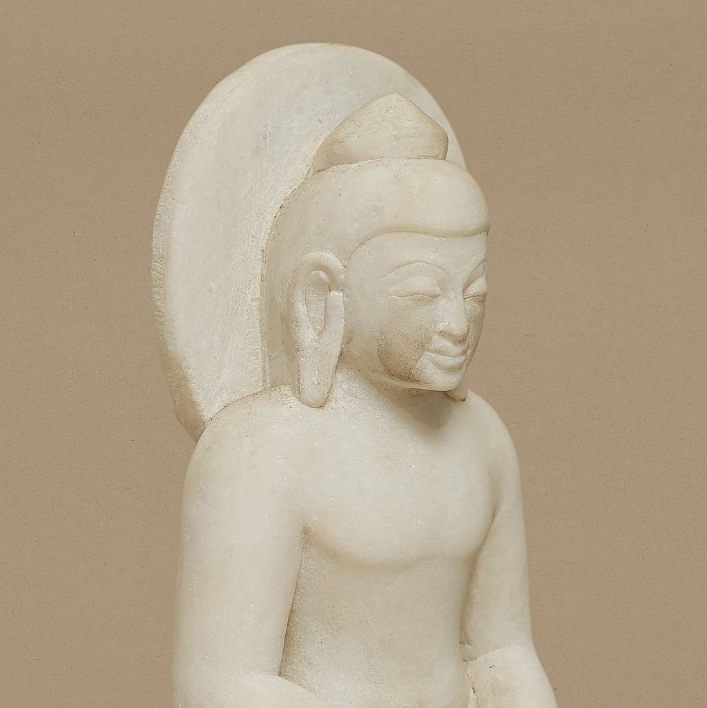 09" Meditative Lord Buddha Statue | Handcrafted from White Marble